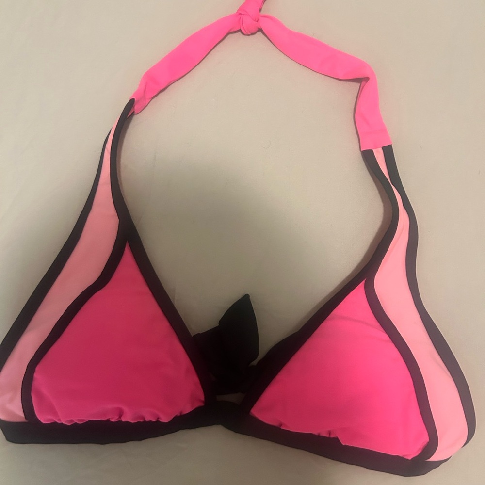 Xhilaration Pink and Black Halter Bikini Top